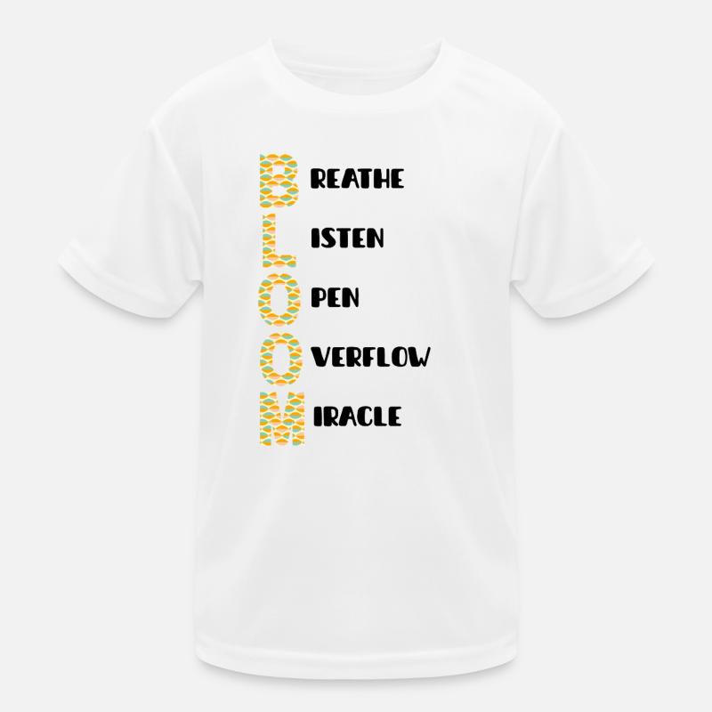 BLOOM Vertikal Musterfarben Kinder Funktions-T-Shirt