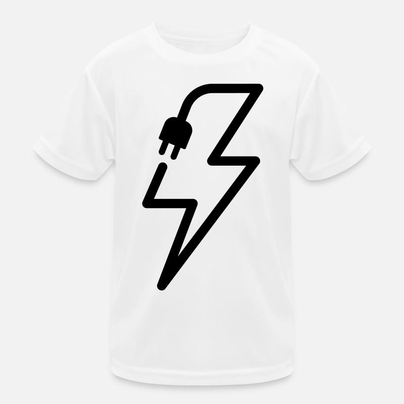 Elektriker Blitz Stecker Energie Symbol Kinder Funktions-T-Shirt