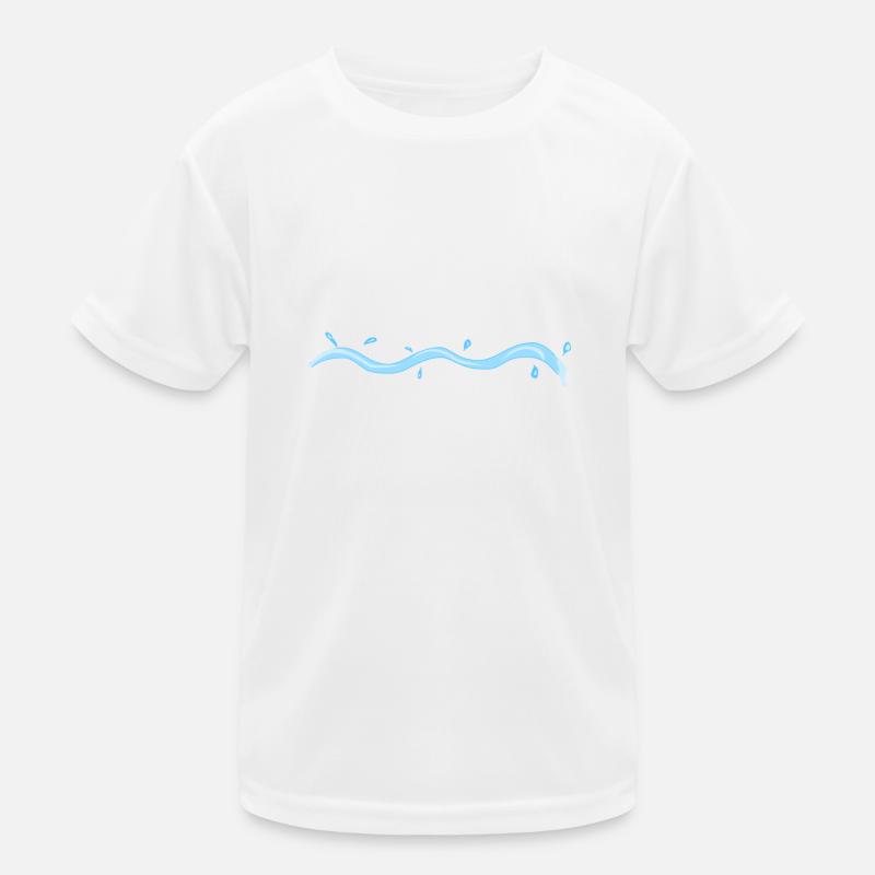 water line blue stroke Kids Functional T-Shirt