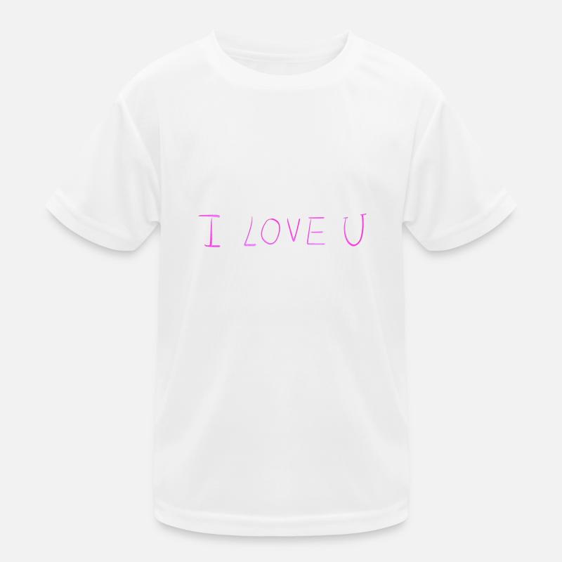 ich liebe dich text pink rosa glitzer Kinder Funktions-T-Shirt