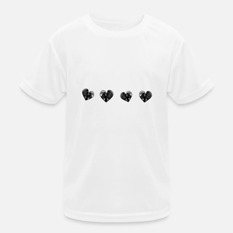 herz herzen grau narben Kinder Funktions-T-Shirt