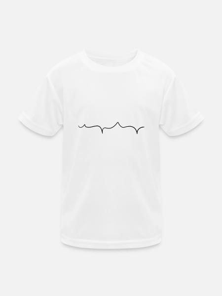 linie wellig spitz verlauf strich - Kinder Funktions-T-Shirt - Weiß - Vorne