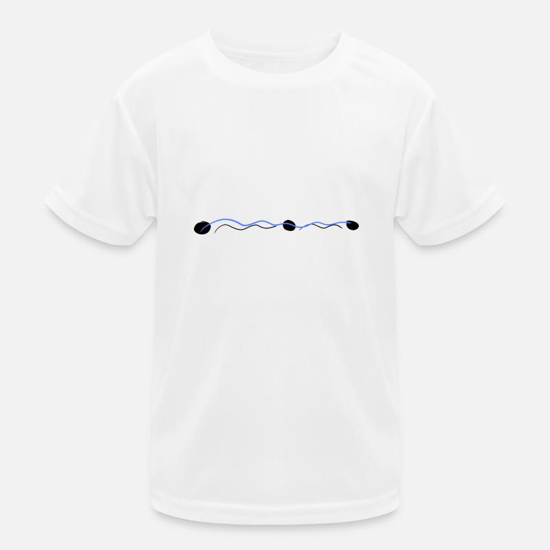 blue left wavy dots Kids Functional T-Shirt