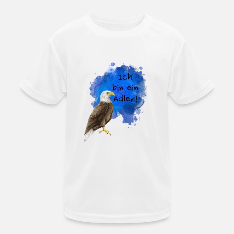 Ich bin ein Adler! - Kinder Funktions-T-Shirt - Weiß