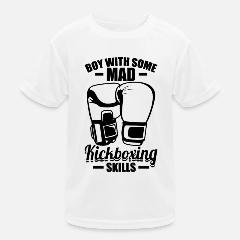Lustiger Kickboxer Junge Kinder Funktions-T-Shirt