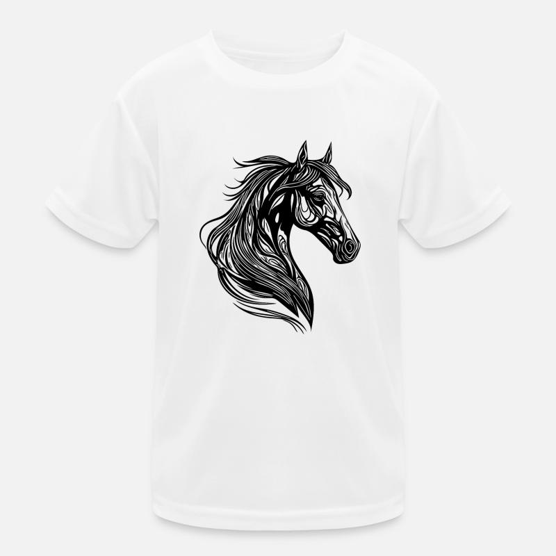 Mare portrait with elegant mane in the wind Kids Functional T-Shirt