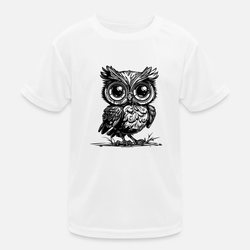 Wald Eule mit großen Augen Kinder Funktions-T-Shirt