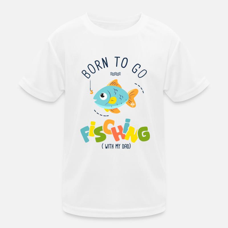 né pour aller à la pêche avec mon papa T-shirt sport Enfant