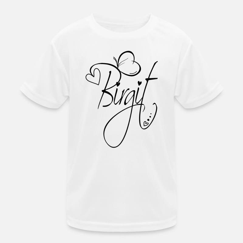 Birgit Nom Prénom Fille Calligraphie Décor T-shirt sport Enfant
