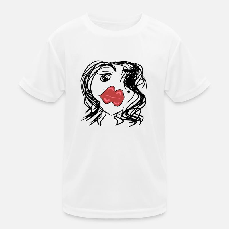 red lips Kids Functional T-Shirt