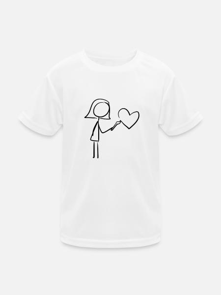 Künstlerin zeichnung - Kinder Funktions-T-Shirt - Weiß - Vorne