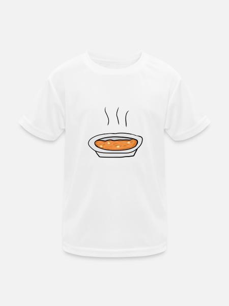 Suppe Essen - Kinder Funktions-T-Shirt - Weiß - Vorne