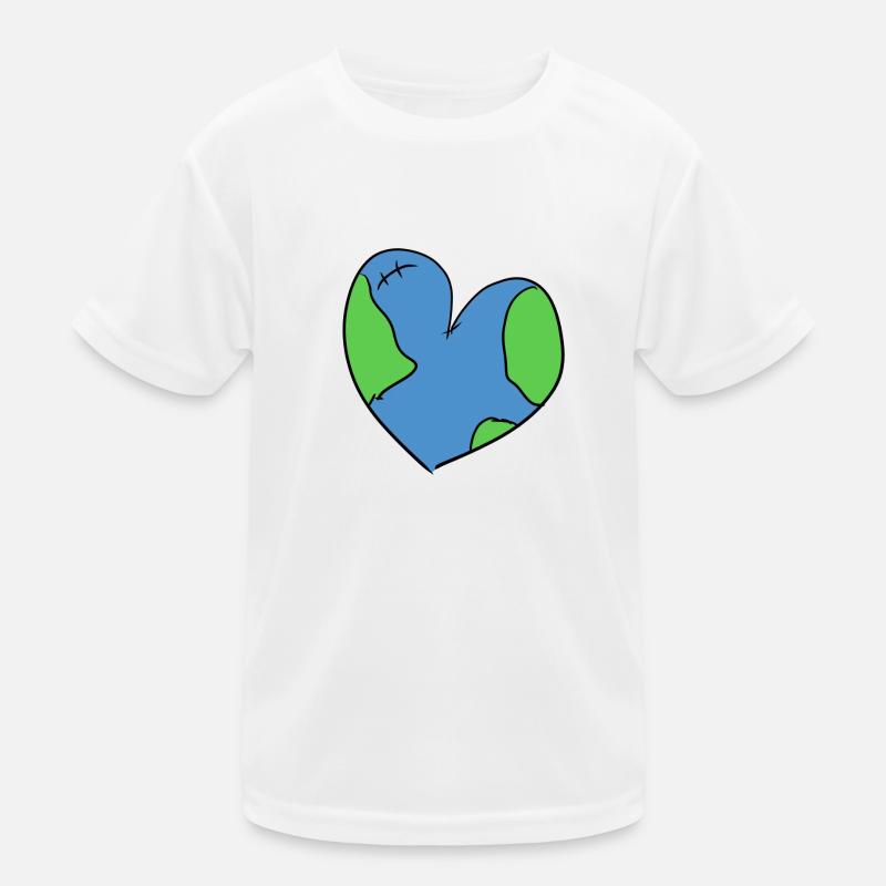 klimawandel herz klimaschutz klima erde Kinder Funktions-T-Shirt