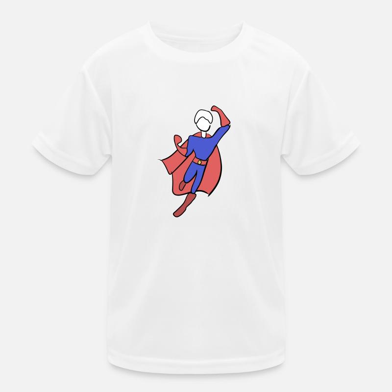 superheld held symbol mann retter - Kinder Funktions-T-Shirt - Weiß