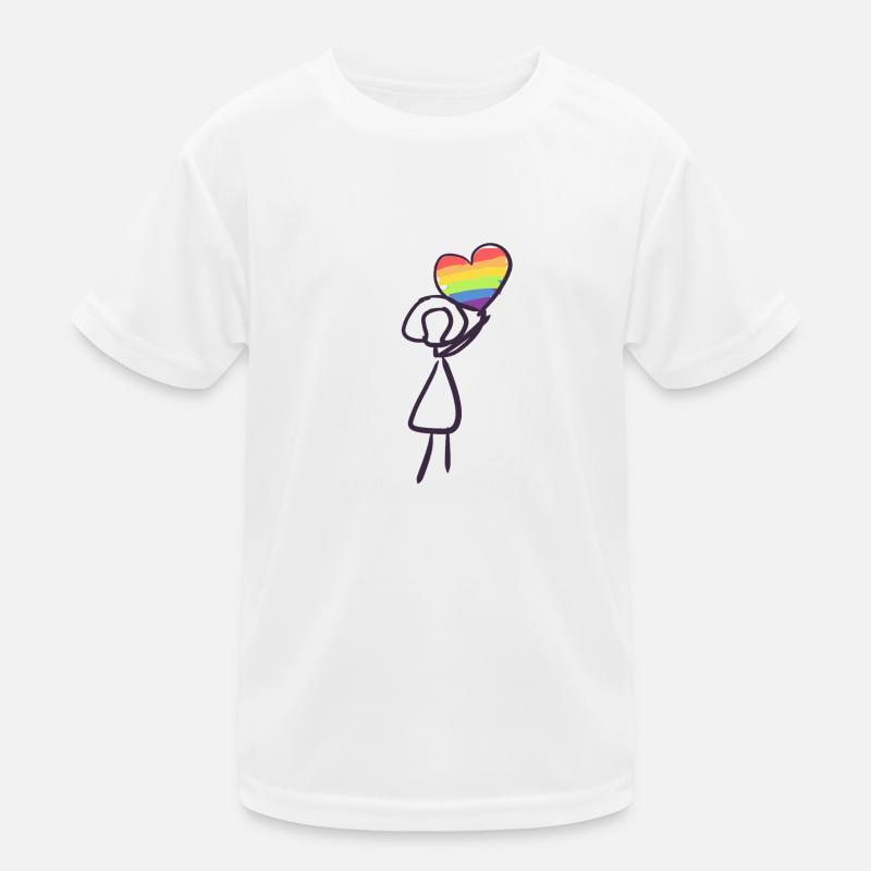 LGBT Regenbogen Herz Kinder Funktions-T-Shirt