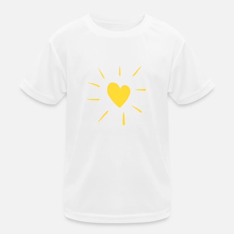 herz sonne linie liebe gelb Kinder Funktions-T-Shirt