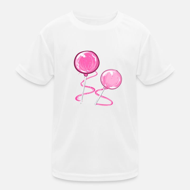 pinke lollipops cake pop - Kinder Funktions-T-Shirt - Weiß