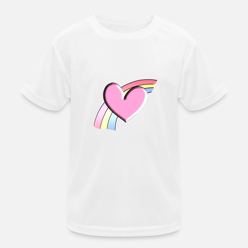 rainbow pink heart background Kids Functional T-Shirt
