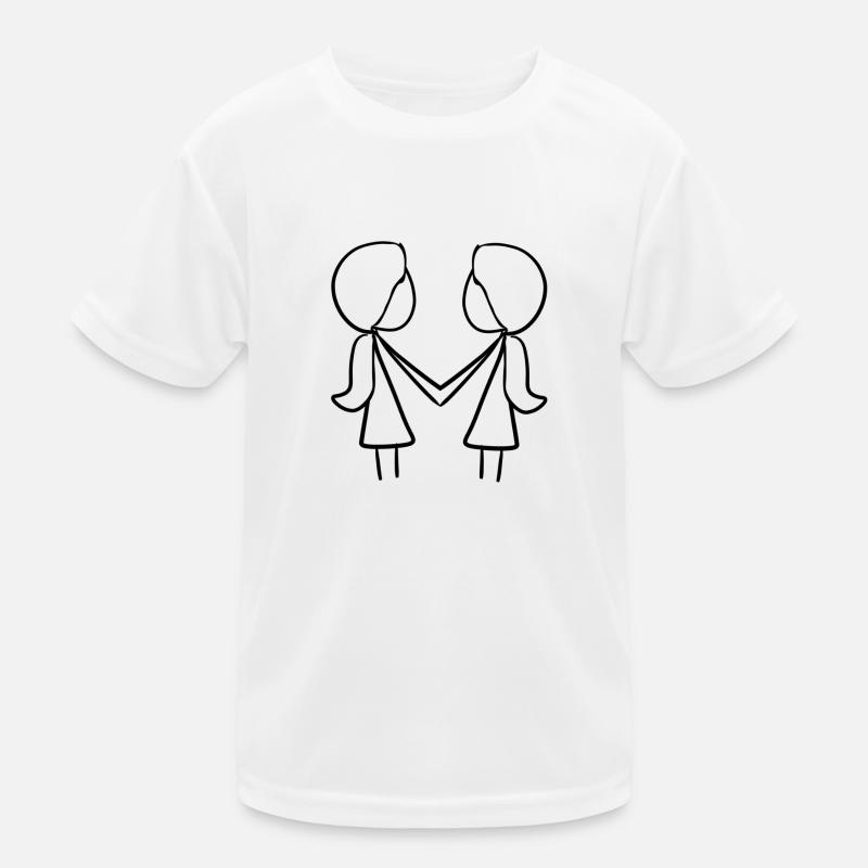 Freundschaft Freunde zwei Mädchen Kinder Funktions-T-Shirt
