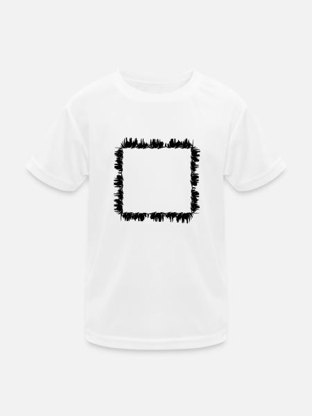 square square frame grass - Kids Functional T-Shirt - white - Front