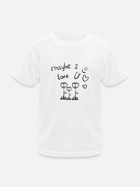 vielleicht liebe ich dich blumen - Kinder Funktions-T-Shirt - Weiß - Vorne