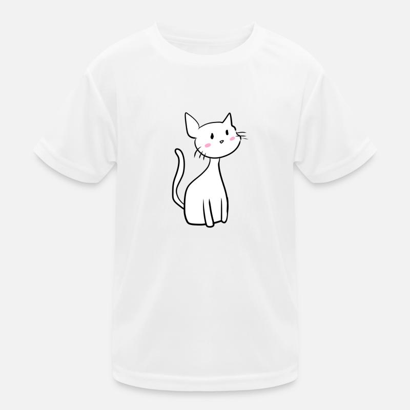 Chat dessin animé mignon T-shirt sport Enfant