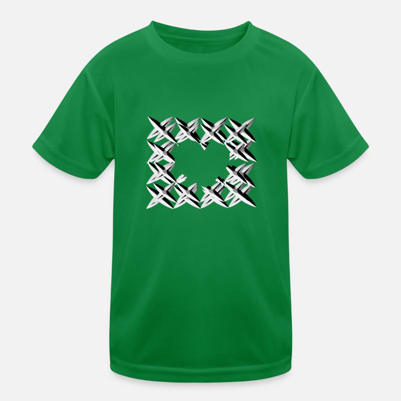 pattern cross net grey Kids Functional T-Shirt