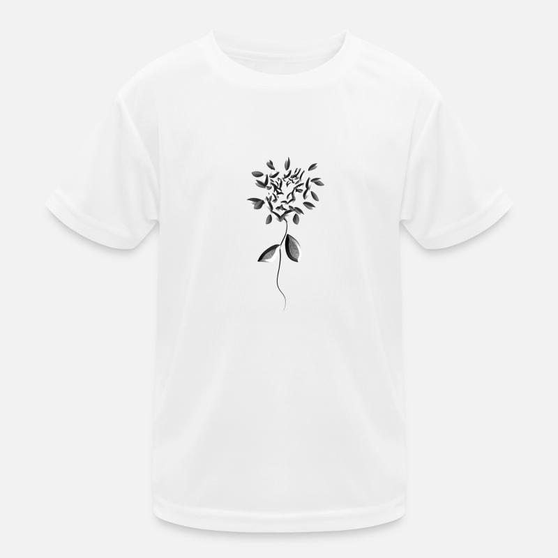 grey flower symbol glossy Kids Functional T-Shirt
