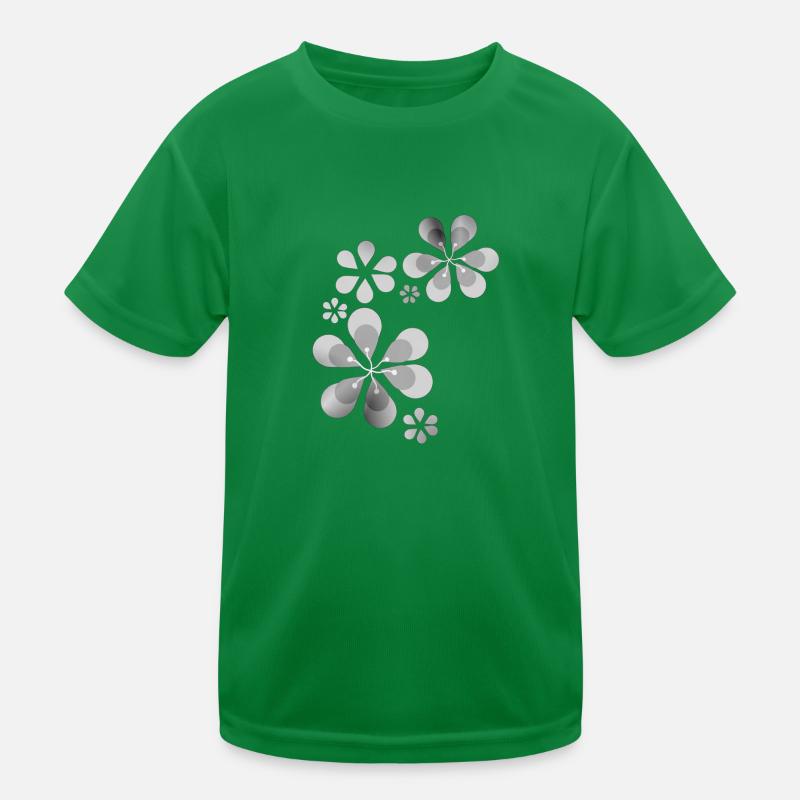 flower pattern gray shape flower Kids Functional T-Shirt