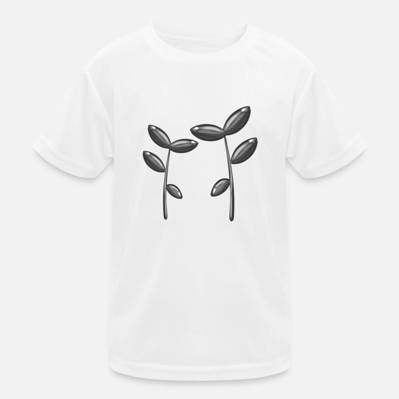 Plant symbol gray leaves Kids Functional T-Shirt