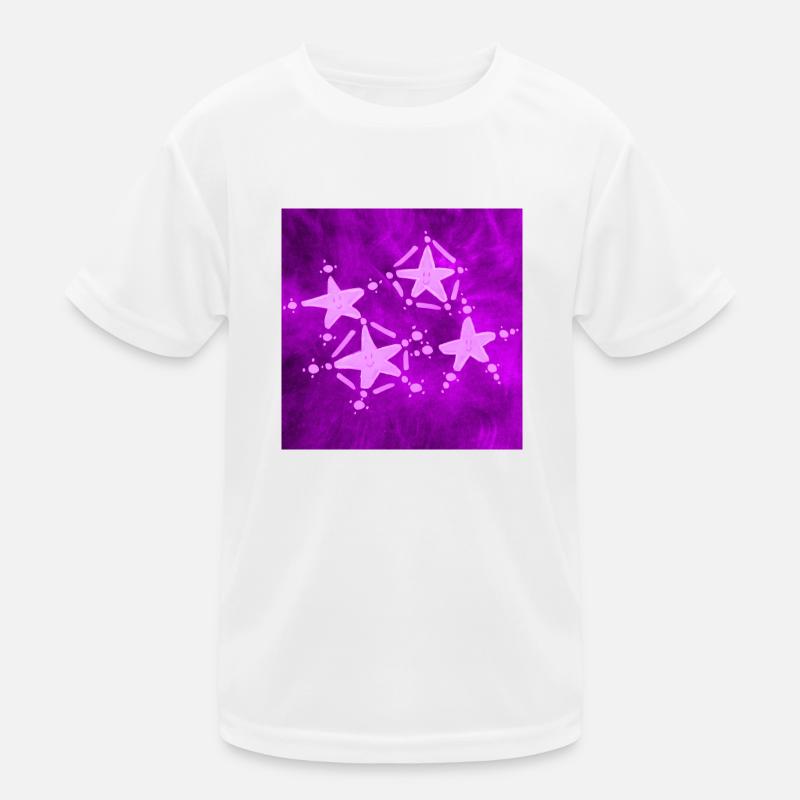 4 LILA STERNE Kinder Funktions-T-Shirt