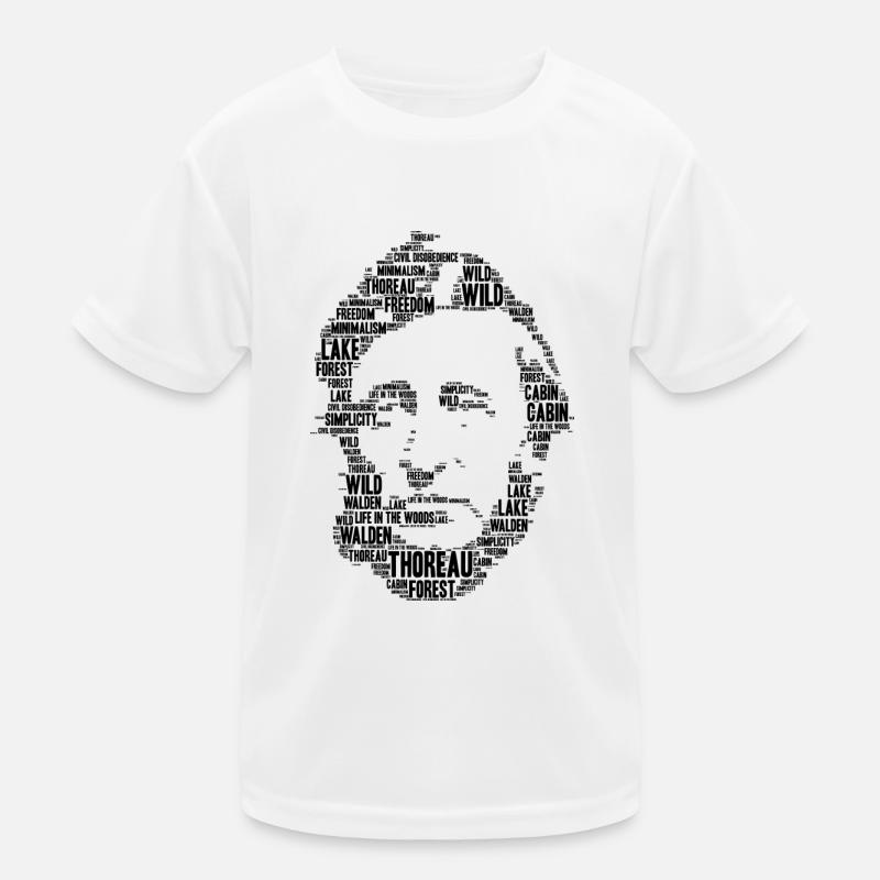 thoreau stencil word cloud Kids Functional T-Shirt
