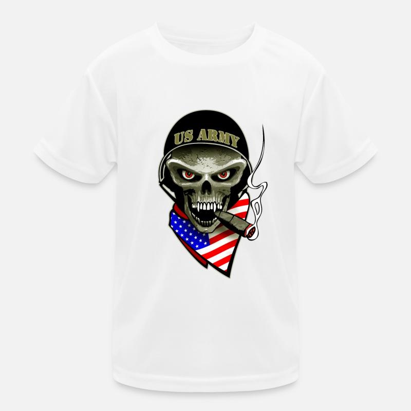 us army Schädel Kinder Funktions-T-Shirt