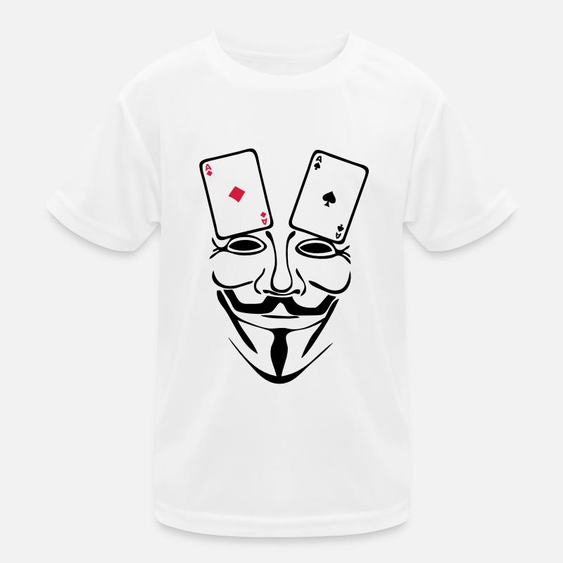 anonymous mask mask card poker as1 Kids Functional T-Shirt