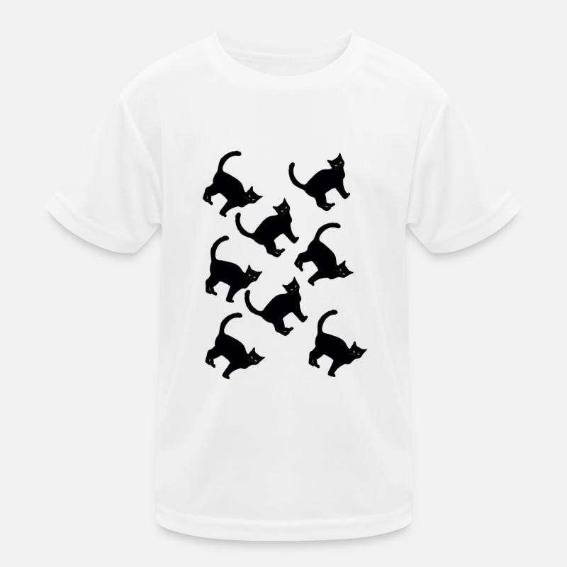 Schwarzes Muster Cat Kinder Funktions-T-Shirt