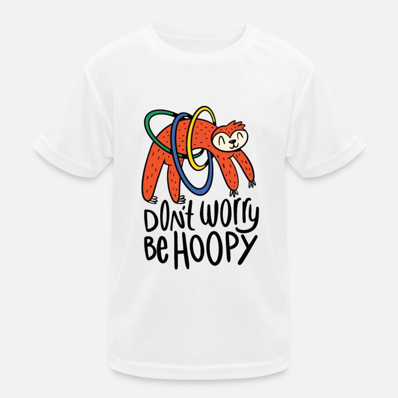 HulaHoop Faultier Dont worry be hoopy Geschenk Kinder Funktions-T-Shirt