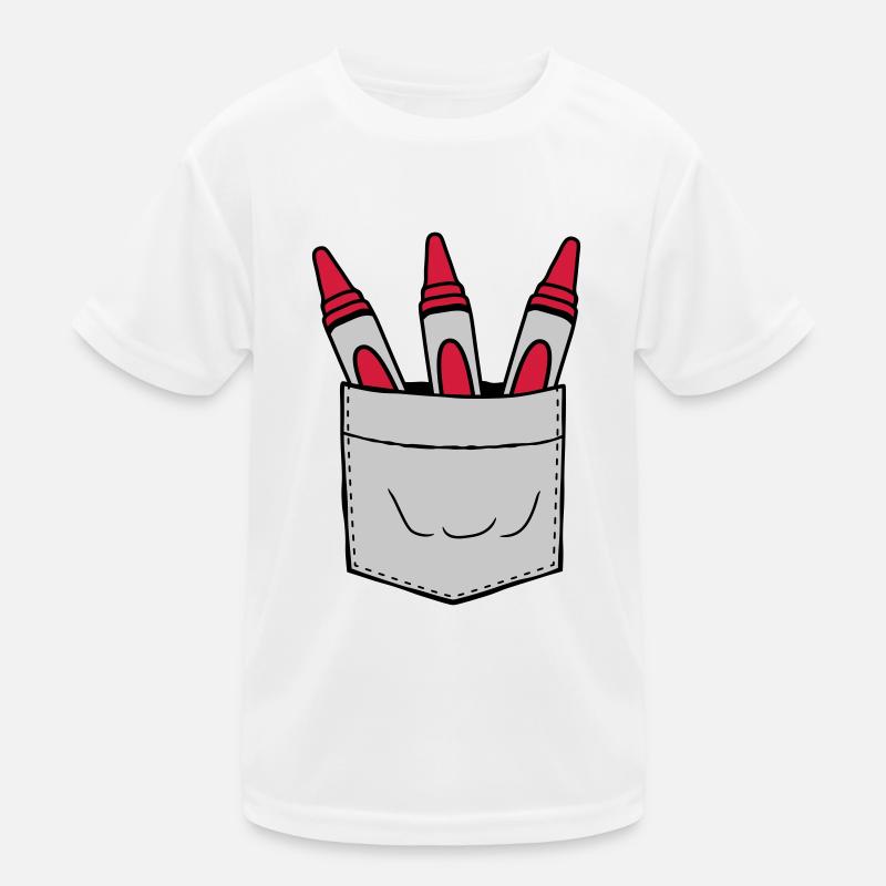 Poche de poitrine emportez des crayons de cire avec vous lors de vos déplacements T-shirt sport Enfant