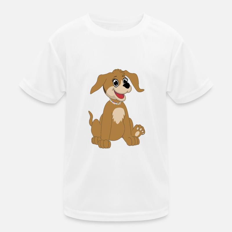 Hund sitzend - beige Kinder Funktions-T-Shirt