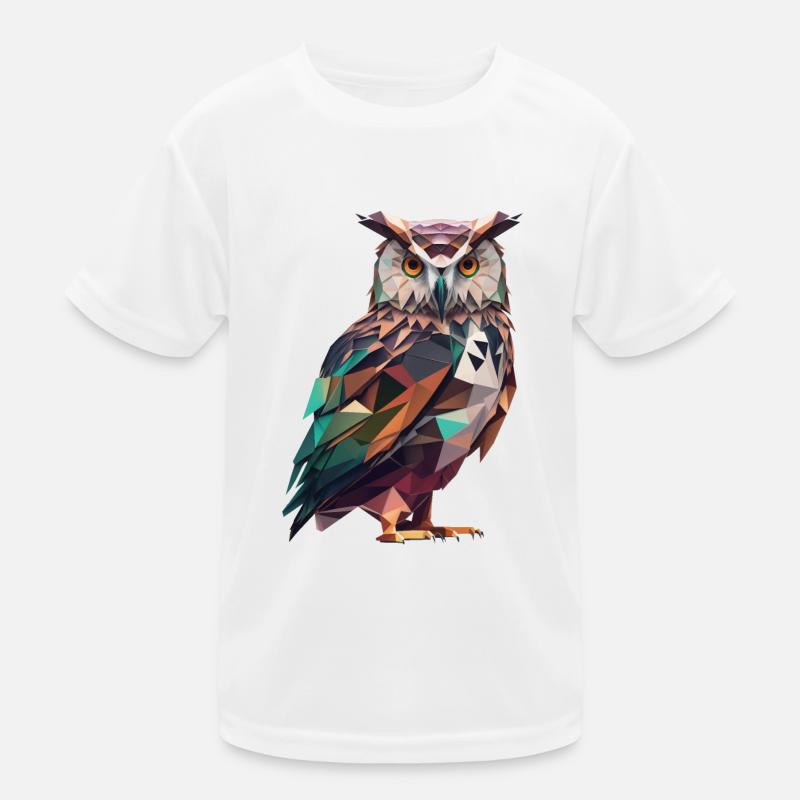 Prächtige Polygon-Eule – Vogelkunst Kinder Funktions-T-Shirt