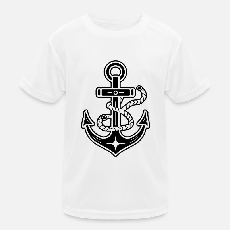 Anker Boot Schiff Nautik Kinder Funktions-T-Shirt