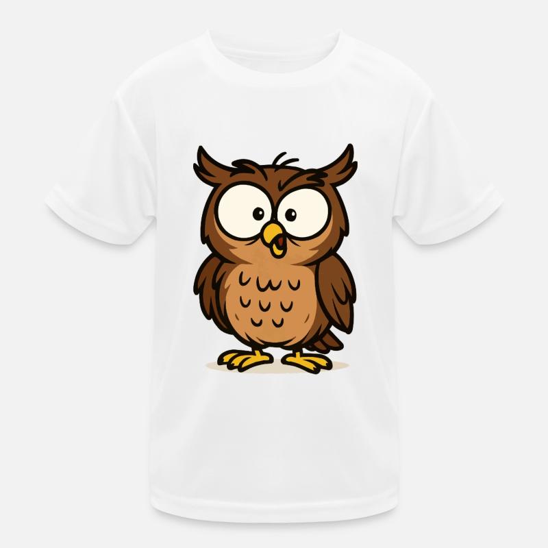 eule comic 1 - Kinder Funktions-T-Shirt - Weiß