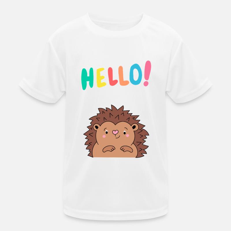 Hérisson mignon dit bonjour - Idée cadeau - Bébé T-shirt sport Enfant
