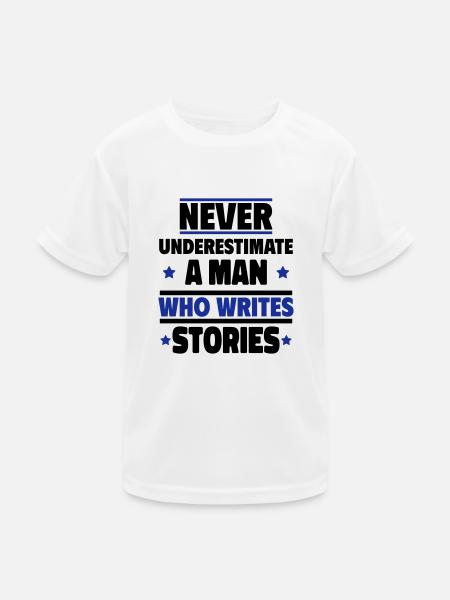 Un homme qui écrit des histoires - T-shirt sport Enfant - blanc - Devant