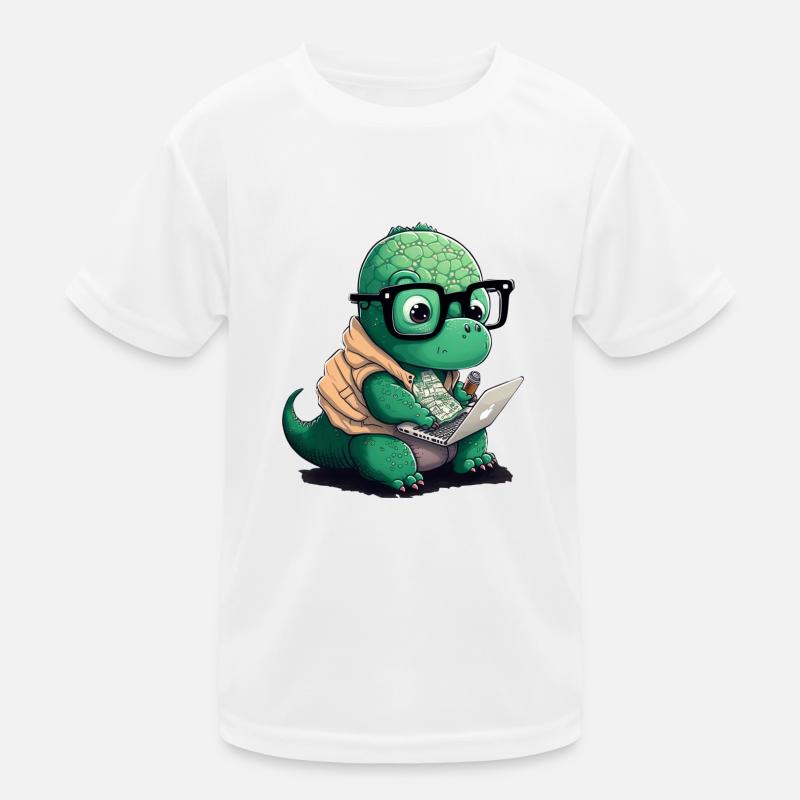 Cute Dino Who Programs Kids Functional T-Shirt
