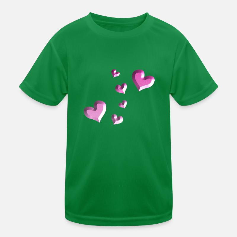 pink heart pattern glitter Kids Functional T-Shirt