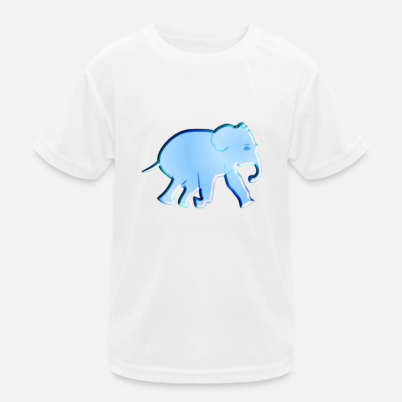 elephant symbol animal blue Kids Functional T-Shirt