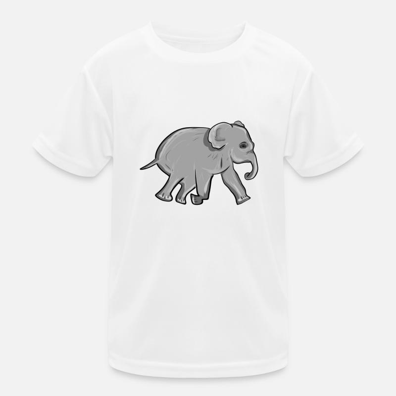Tier Elefant Symbol Grau Kinder Funktions-T-Shirt