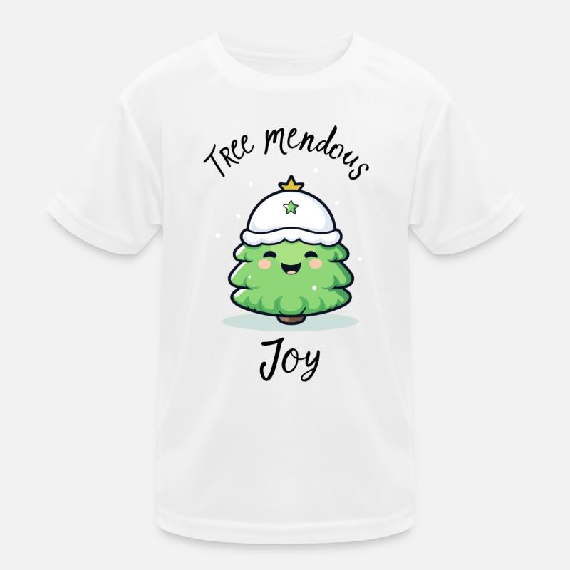 Tree Mendous Joy - Der lustige Weihnachtsbaum - Kinder Funktions-T-Shirt - Weiß