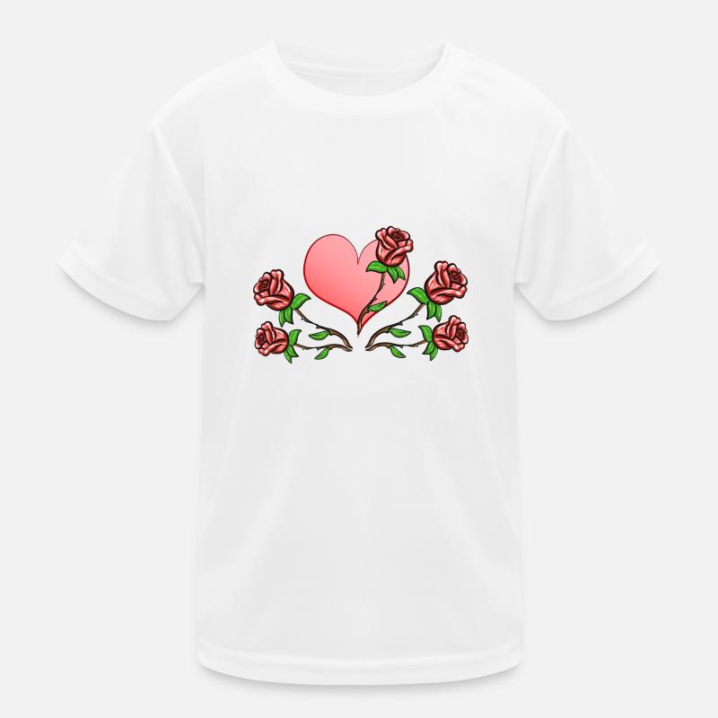 rosen blumen pflanzen herz rot Kinder Funktions-T-Shirt