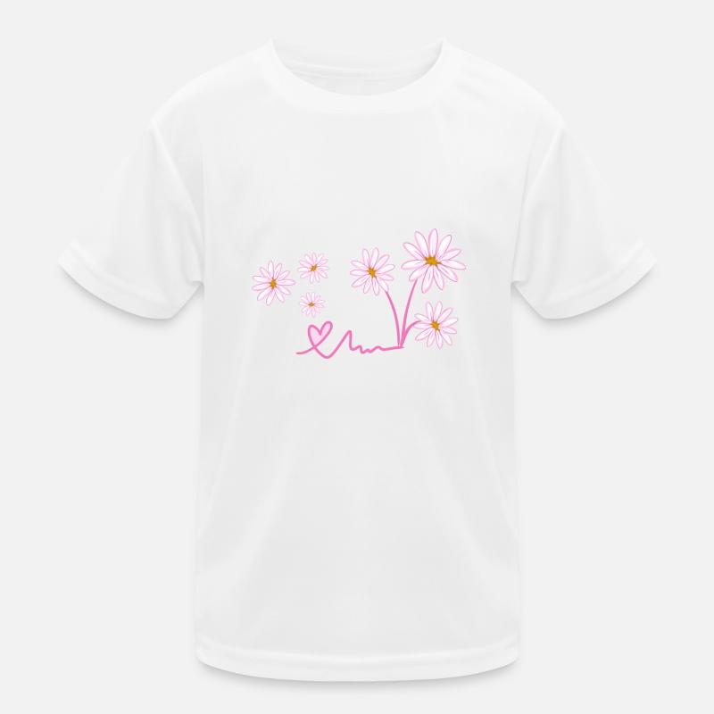 rosa blumen herz pflanzen symbol Kinder Funktions-T-Shirt